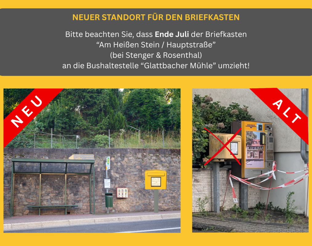 Neuer Standort Briefkasten